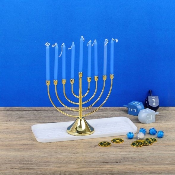 Menorah / Shabbat Candles drip Tray Star of David Hanukkah nwt 12 x 5 white - Picture 1 of 5